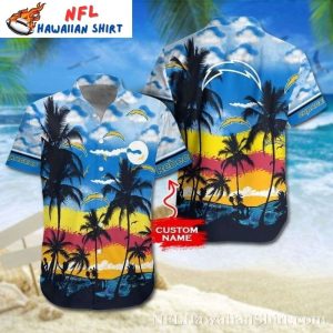 Sunset Silhouettes – Los Angeles Chargers Hawaiian Shirt