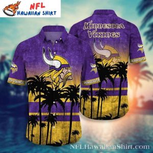 Sunset Strip Minnesota Vikings Hawaiian Shirt – Golden Hour MN Vikings Tropical Shirt