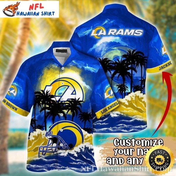 Sunset Surf LA Rams Hawaiian Shirt – Beachfront Blitz Edition