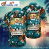 Sunset Swell – Miami Dolphins Hawaiian Shirt With Fiery Palm Print – Tropical Game Day