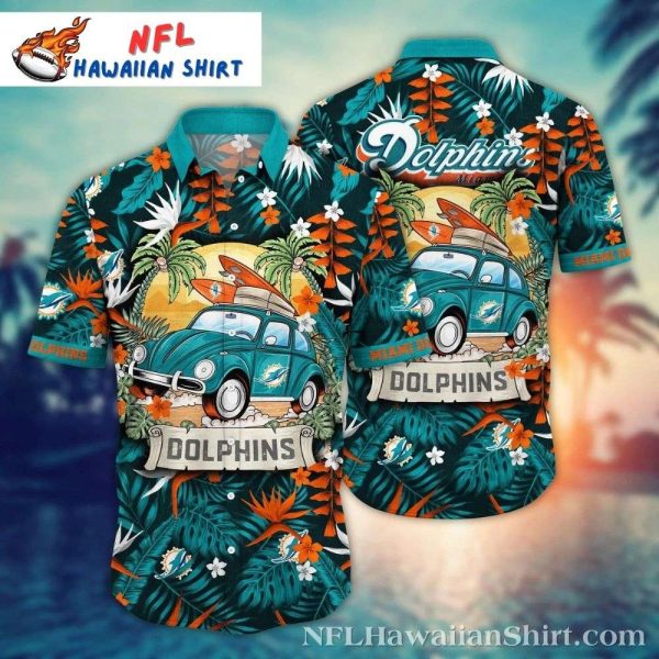 Sunset Surf Safari – Miami Dolphins Hawaiian Shirt – Collector’s Edition