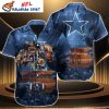 Tactical Camo Dallas Cowboys Hawaiian Shirt – Personalized Name Military Pride Edition