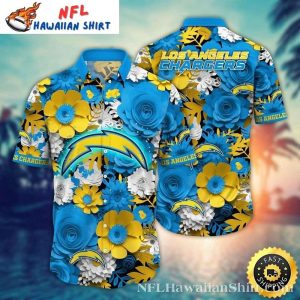 Sunshine Floral Burst Los Angeles Chargers Hawaiian Shirt