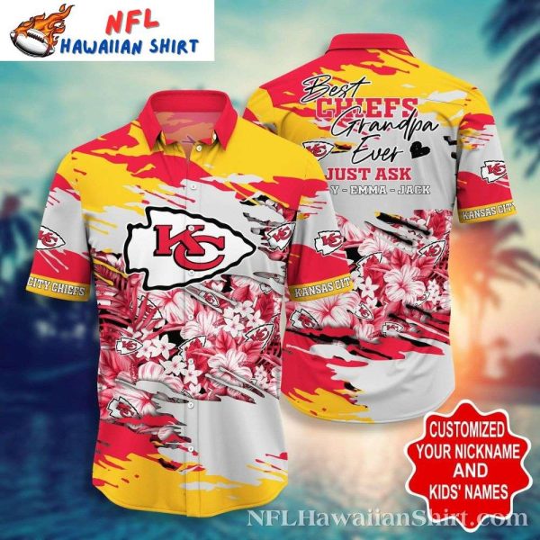 Sunshine Splash Floral Pesonalized Chiefs Men’s Hawaiian Shirt