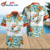 Sunset Swell – Miami Dolphins Hawaiian Shirt With Fiery Palm Print – Tropical Game Day
