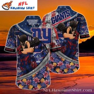 Super Fan Mickey Mouse NY Giants Adventure Aloha Shirt