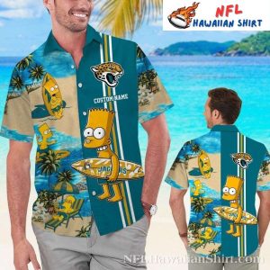Surfer Bart Simpson – Jacksonville Jaguars Waves Fun Beach Hawaiian Shirt