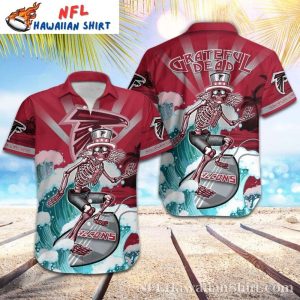 Surfing Skeleton Atlanta Falcons Tropical Hawaiian Shirt