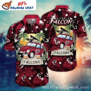 Surf’s Up Atlanta Falcons Vintage Car Tropical Hawaiian Shirt