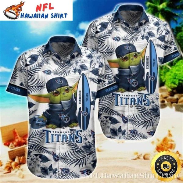 Surf’s Up Baby Yoda – Tennessee Titans Aloha Hawaiian Shirt