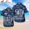 Personalized Name Number Navy Leaf Design Dallas Cowboys Hawaiian Shirt