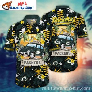 Surf’s Up – Green Bay Packers Vintage Car Hawaiian Shirt