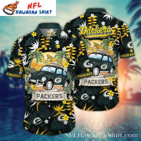 Surf’s Up – Green Bay Packers Vintage Car Hawaiian Shirt