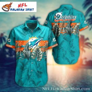 Swaying Palms Miami Dolphins Hawaiian Shirt – Men’s Breezy Game Day Look