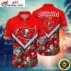 Tampa Bay Buccaneers Beachside Floral White Hawaiian Shirt