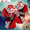 Tropical Flair Tampa Bay Buccaneers Hawaiian Shirt – Vivid Red Hibiscus