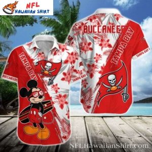 Tampa Bay Buccaneers Tropical Mickey Fanfare Hawaiian Shirt