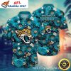 Tidal Roar – Jaguars Surf And Turf Custom Name Hawaiian Shirt