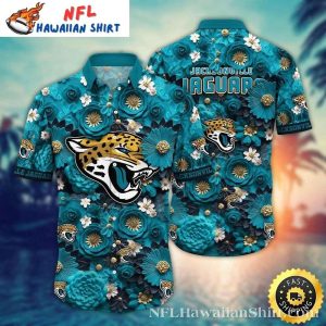 Teal Tropics Jaguar Emblem Hawaiian Shirt – Jacksonville Jaguars Aloha Wear
