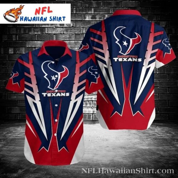 Texan Victory – Red And Blue Bold Stripes Houston Texans Hawaiian Shirt