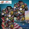 Steelers Animated Cheer – Cartoon Icon Yellow Stripe Mickey Hawaiian Shirt