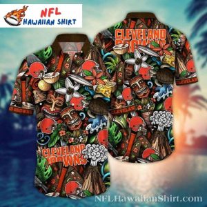 Tiki Time Cleveland Browns Hawaiian Shirt