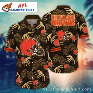 Tiki Time Cleveland Browns Hawaiian Shirt – Sunset Palms Graphic