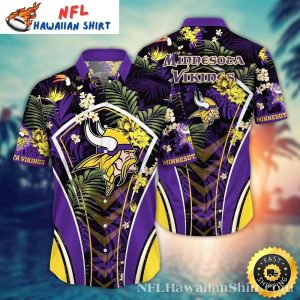 Tiki Torch Purple And Gold MN Vikings Hawaiian Shirt