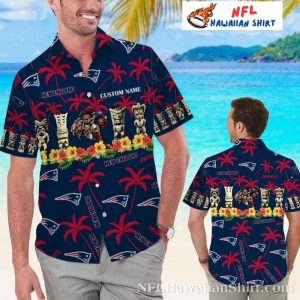 Tiki Totem New England Patriots Beach Hawaiian Shirt
