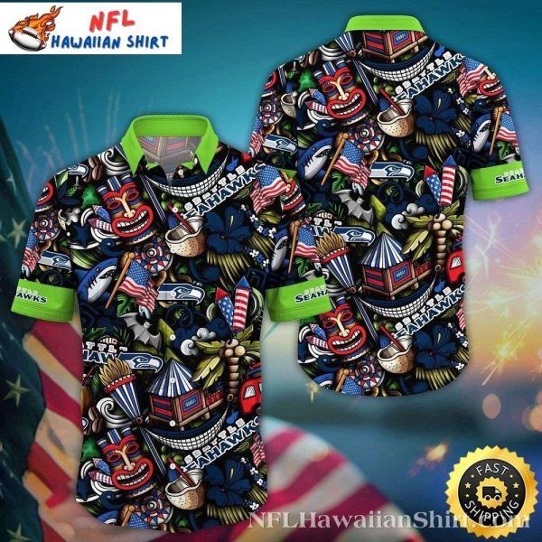 Tiki Totem Seattle Seahawks Tropical Shirt – Tribal Spirit Edition