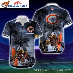 Tiki Touchdown – Chicago Bears Tropical Shirt With Customizable Name