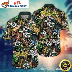Tiki Touchdown – Green Bay Packers Tribal Hawaiian Shirt Men’s