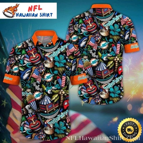 Tiki Touchdown – Miami Dolphins Tiki Totem Hawaiian Shirt