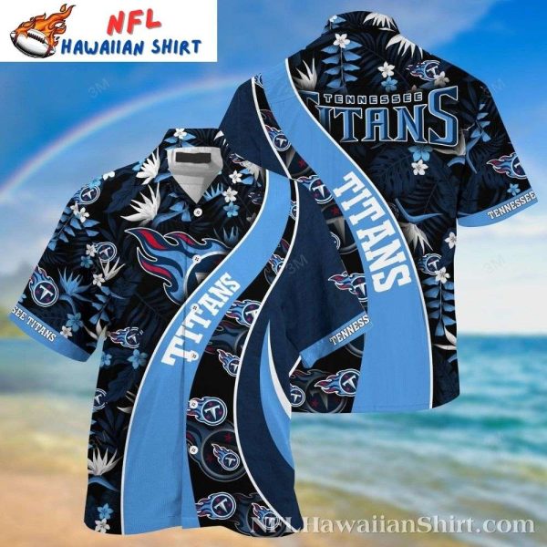 Titan Waves And Floral Elegance – Tennessee Titans Hawaiian Shirt
