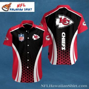 Touchdown Chiefs Geometric Pattern Custom Name Hawaiian Shirt