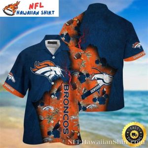 Touchdown Tropics Navy Edition – Denver Broncos Aloha Shirt