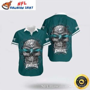 Tribal Skull Fusion Philadelphia Eagles Hawaiian Shirt