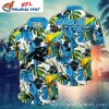 Tropical Flamingo And Parrot Carolina Panthers NFL Hawaiian Shirt