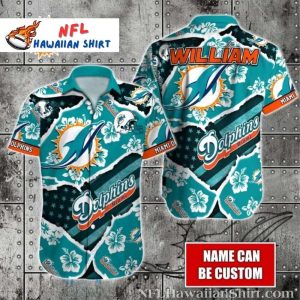 Tropical Blitz Miami Dolphins Custom Name Hawaiian Shirt