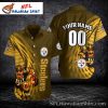 Sleek Black And Gold Pittsburgh Steelers Aloha Shirt – Personalized Name Design