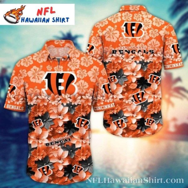 Tropical Blossom Bengals Game Day Shirt – Cincinnati Bengals Floral Hawaiian Shirt