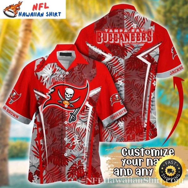 Tropical Breeze Tampa Bay Buccaneers Red Floral NFL Hawaiian Shirt