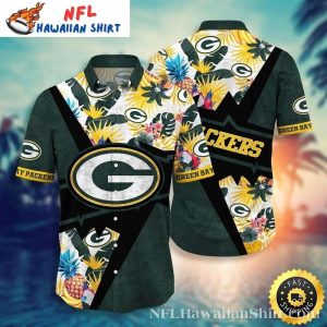 Tropical Burst – Green Bay Packers Exotic Floral Hawaiian Shirt