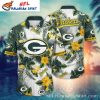 Tropic Shadows – Green Bay Packers Monochrome Hawaiian Shirt