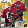 Sleek Sweep – NFL Falcons Geometric Pattern Hawaiian Shirt