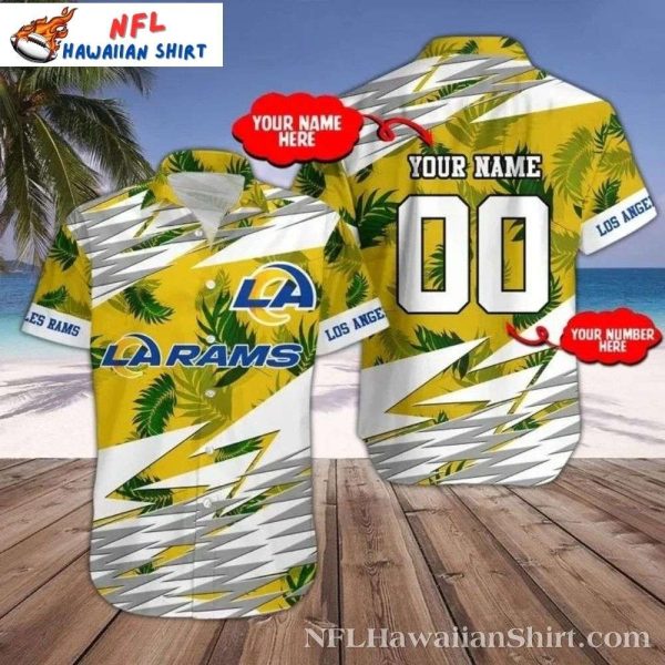 Tropical Flair LA Rams Hawaiian Shirt – Lively Palm Print With Team Logo