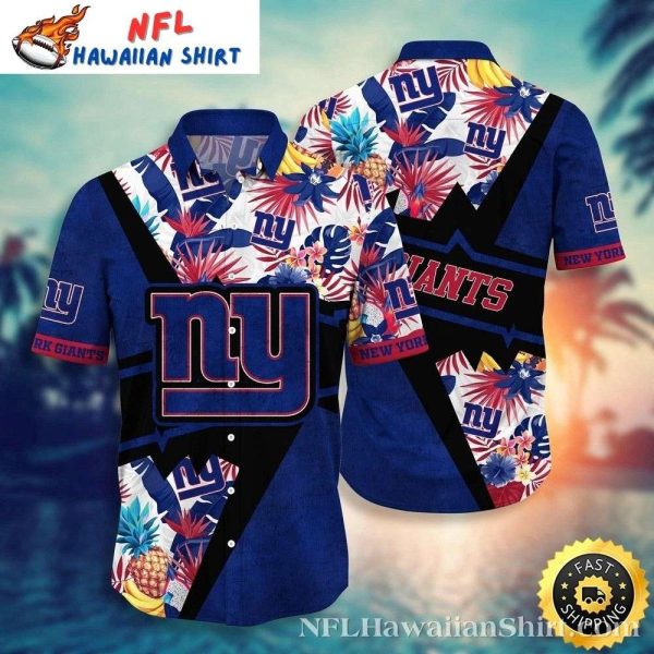 Tropical Florals And Pineapples New York Giants Hawaiian Shirt