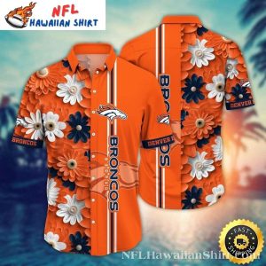 Tropical Flowers And Denver Broncos Logo Hawaiian Shirt