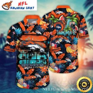 Tropical Fruits And Denver Broncos Logo Hawaiian Shirt