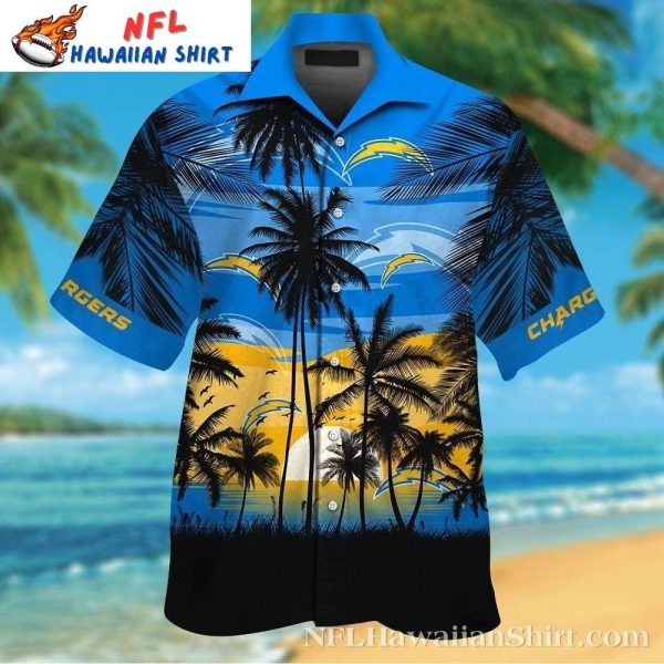 Tropical Game Day – Chargers Sunset Palms Aloha Shirt